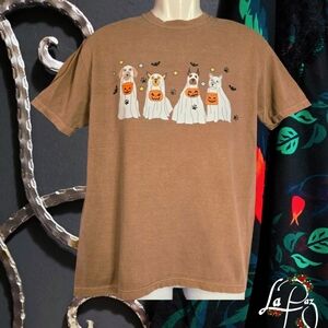 Dog ghost Halloween Tshirt Comfort Colors